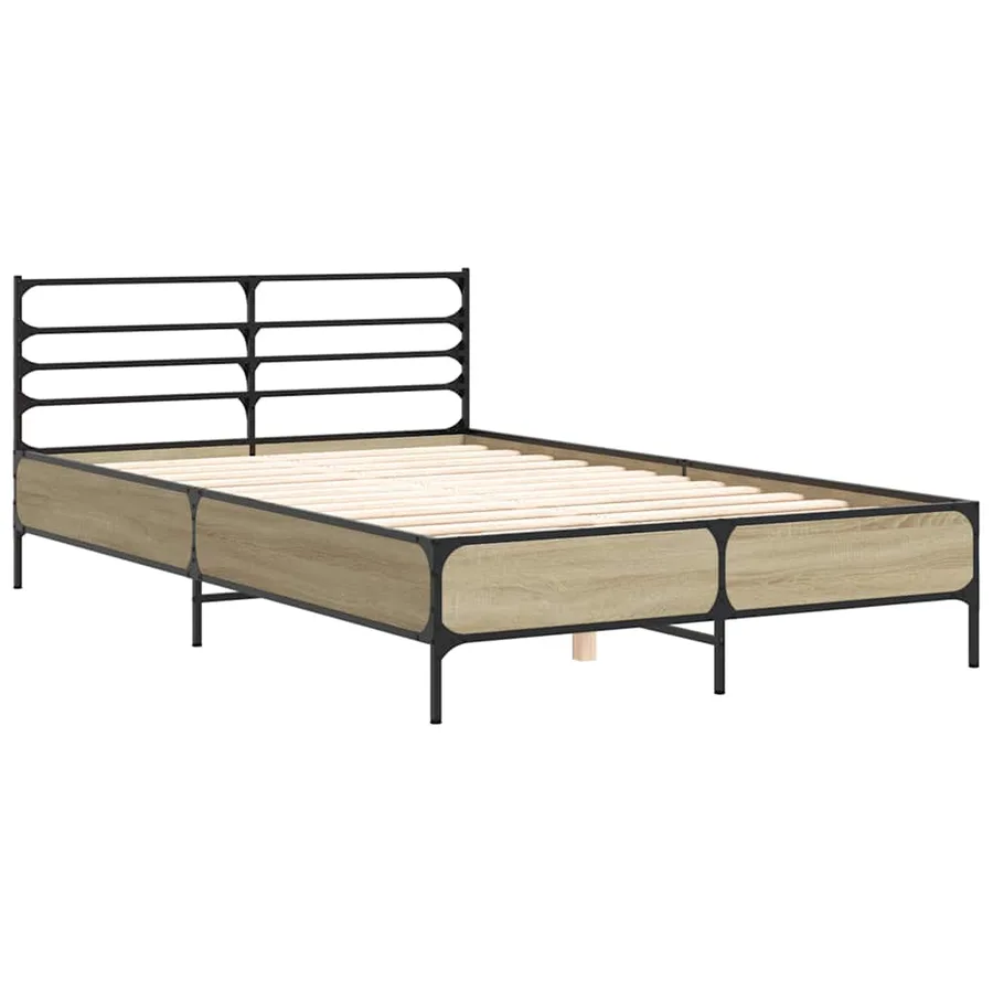 Cadre de lit sans matelas chêne sonoma 140x200 cm - 3