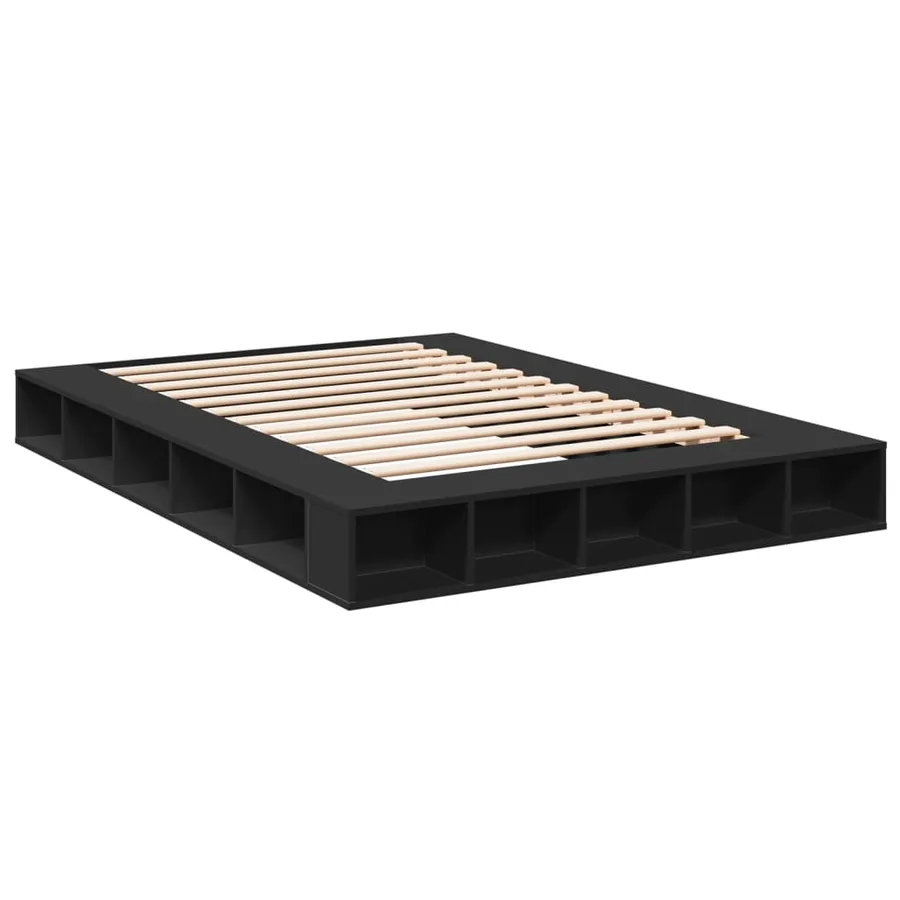 Cadre de lit sans matelas noir 160x200 cm - 3