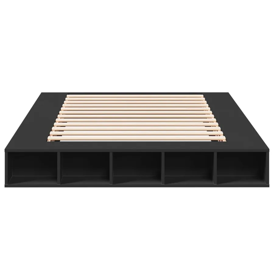 Cadre de lit sans matelas noir 160x200 cm - 4