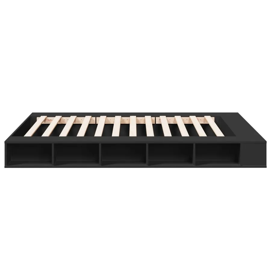 Cadre de lit sans matelas noir 160x200 cm - 5