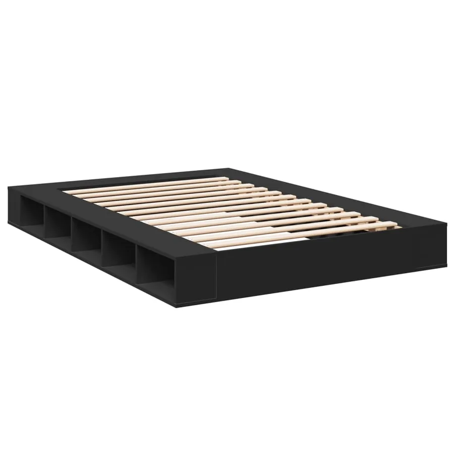 Cadre de lit sans matelas noir 160x200 cm - 6