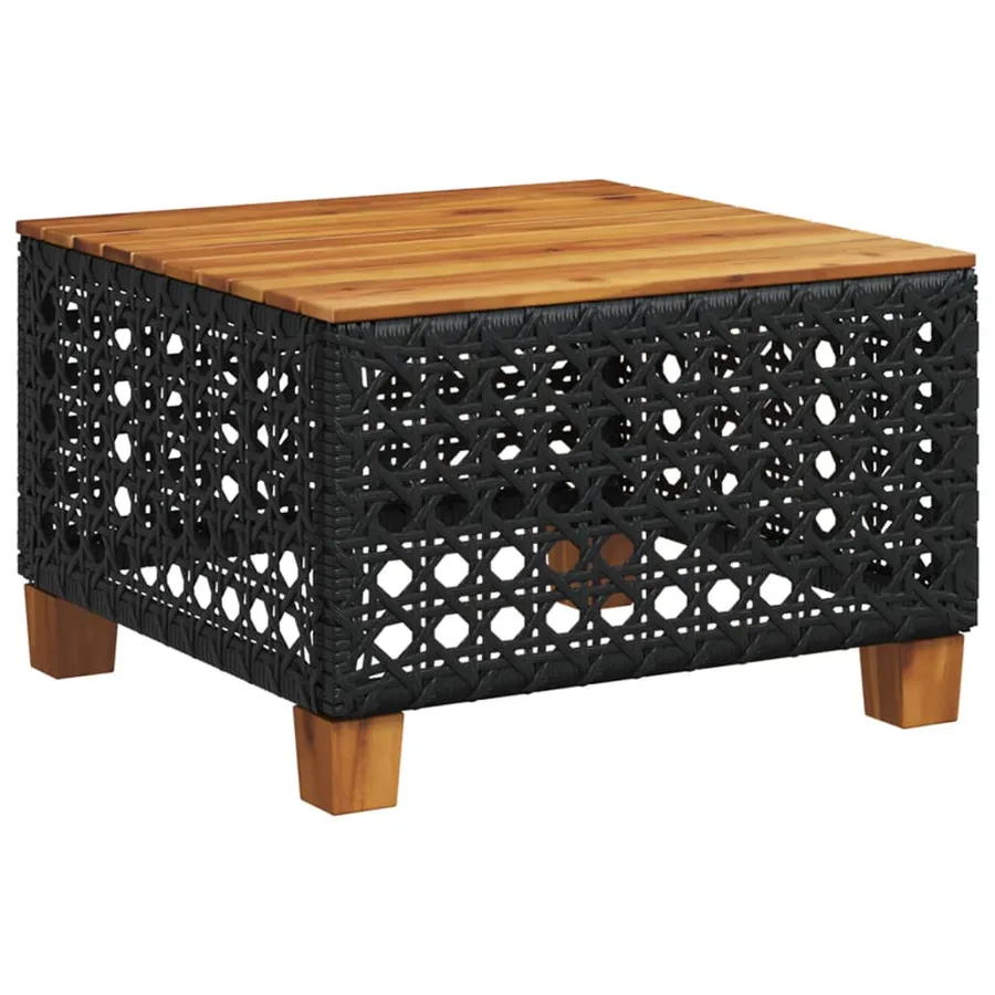 Salon de jardin 8 pcs avec coussins noir résine tressée - 6