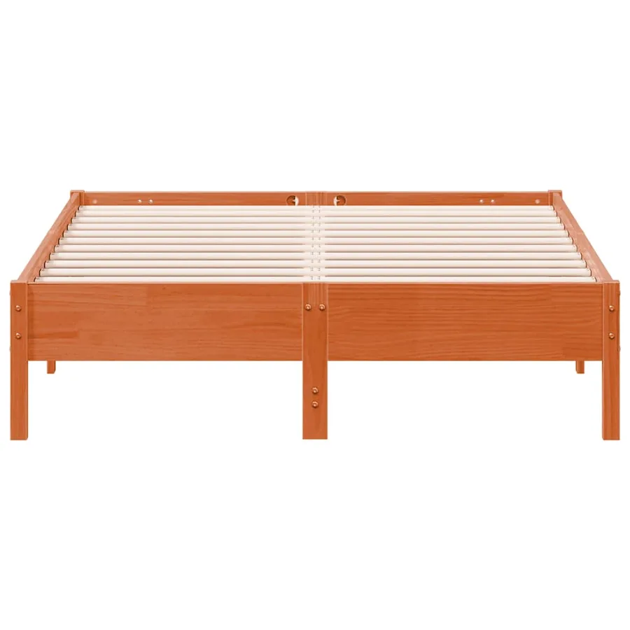 Cadre de lit sans matelas cire marron 120x190cm bois pin massif - 4