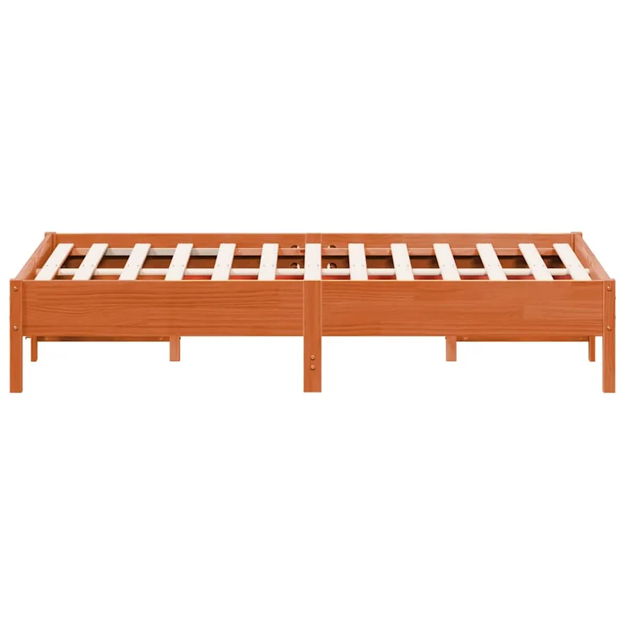 Cadre de lit sans matelas cire marron 120x190cm bois pin massif - 5