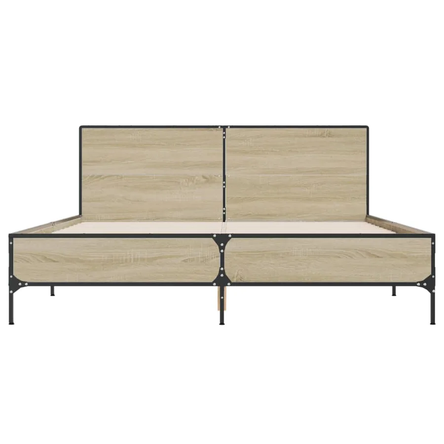 Cadre de lit sans matelas chêne sonoma 160x200 cm - 4