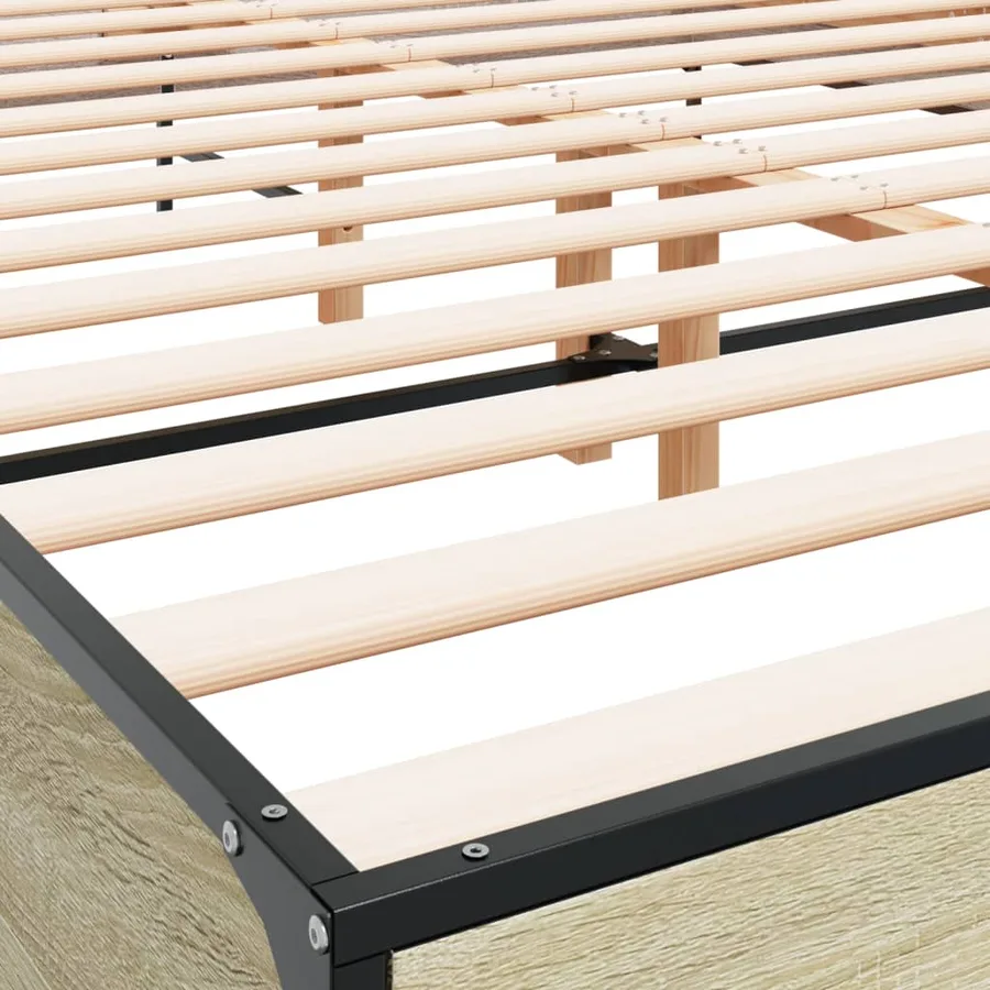 Cadre de lit sans matelas chêne sonoma 160x200 cm - 7