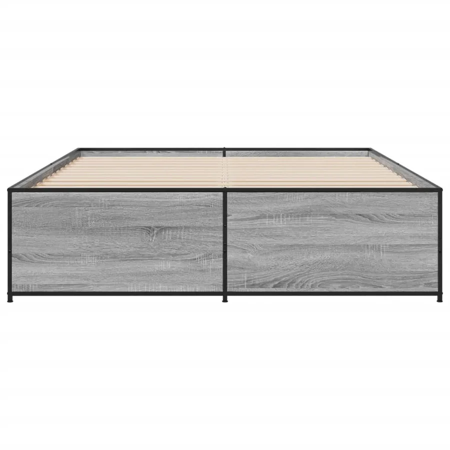 Cadre de lit sans matelas sonoma gris 140x200 cm - 4