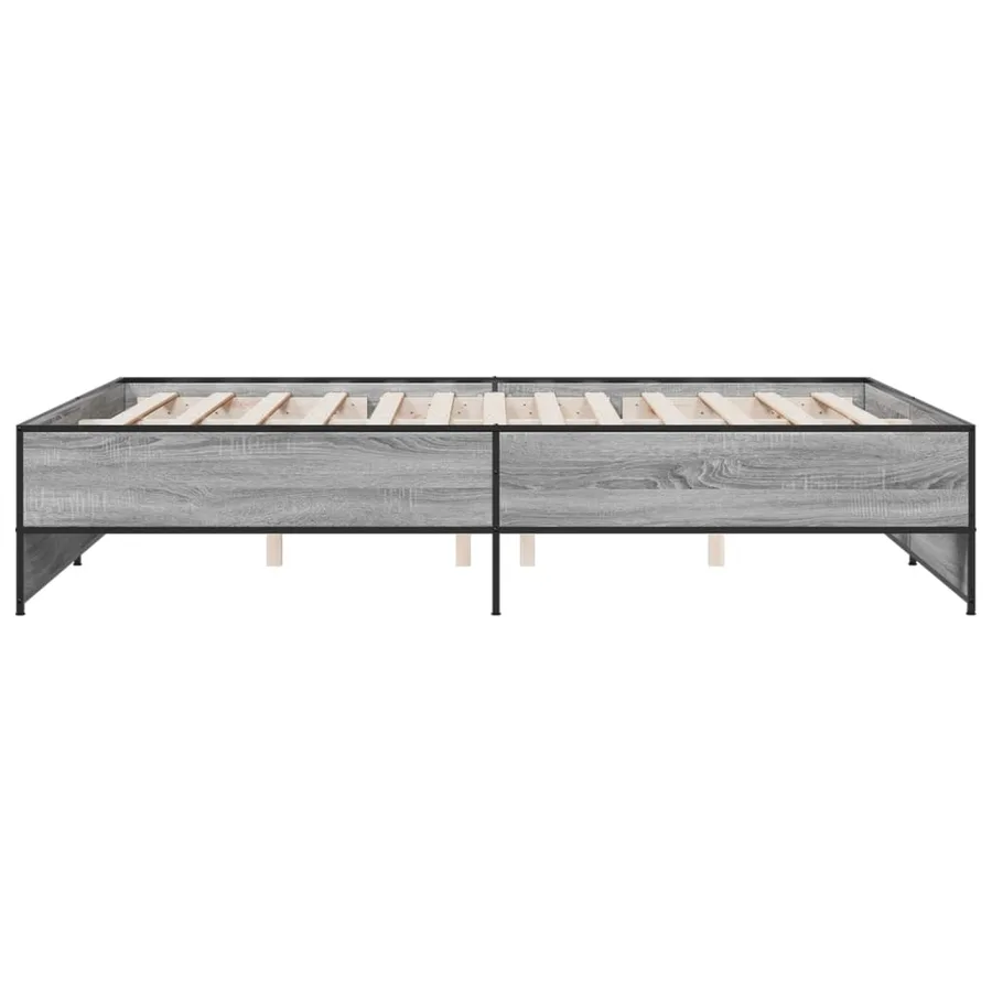 Cadre de lit sans matelas sonoma gris 140x200 cm - 5