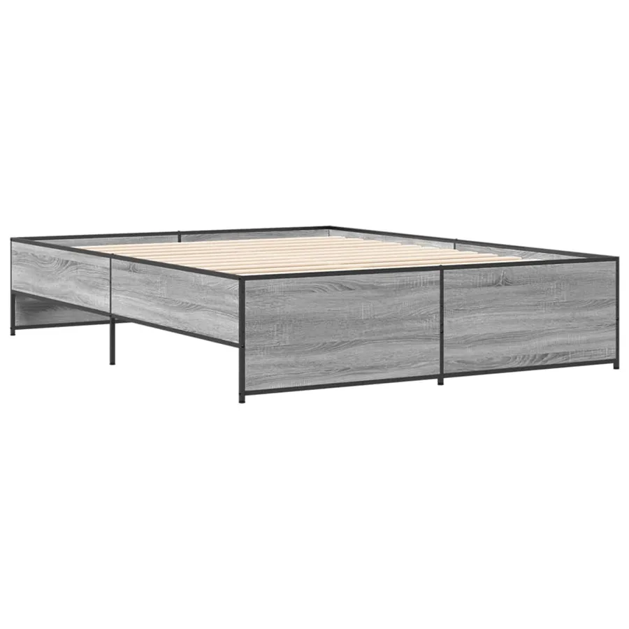 Cadre de lit sans matelas sonoma gris 140x200 cm - 6