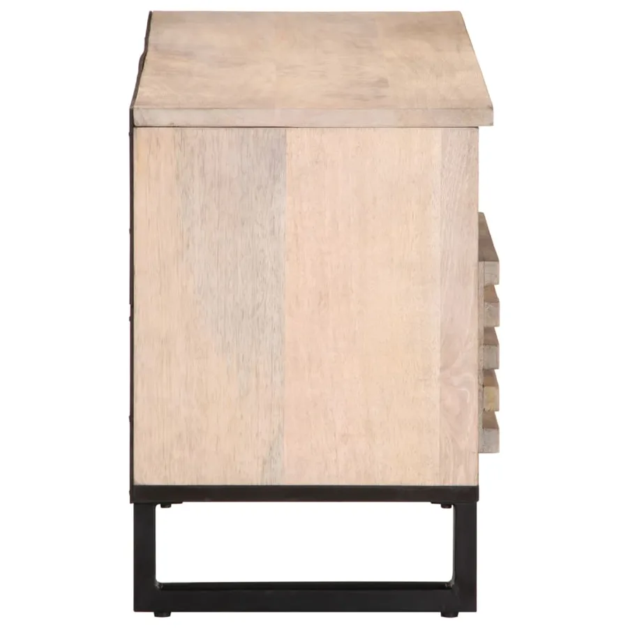 Meuble TV 100x34x46 cm bois massif de manguier - 4