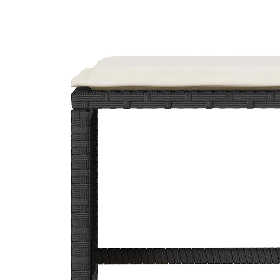 Salon de jardin 6 pcs avec coussins noir résine tressée - 8