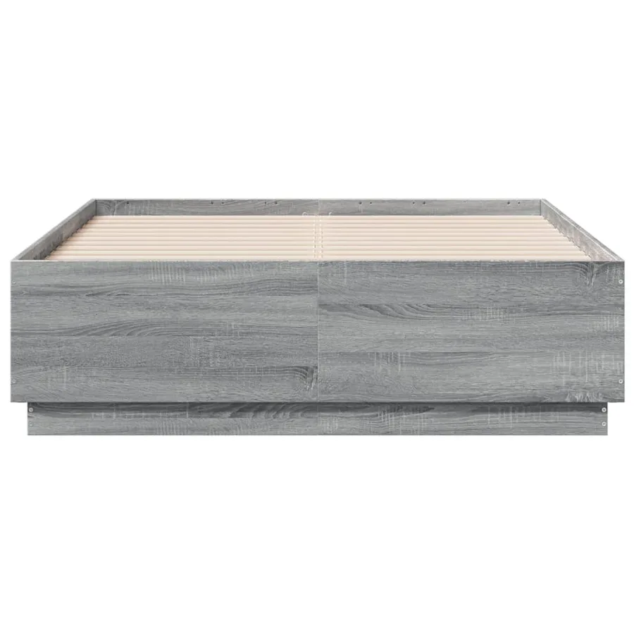 Cadre de lit sans matelas sonoma gris 140x190 cm - 4