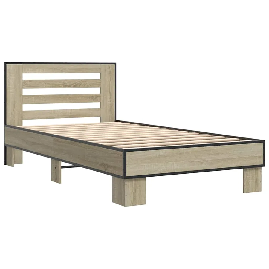 Cadre de lit sans matelas chêne sonoma 75x190 cm - 3