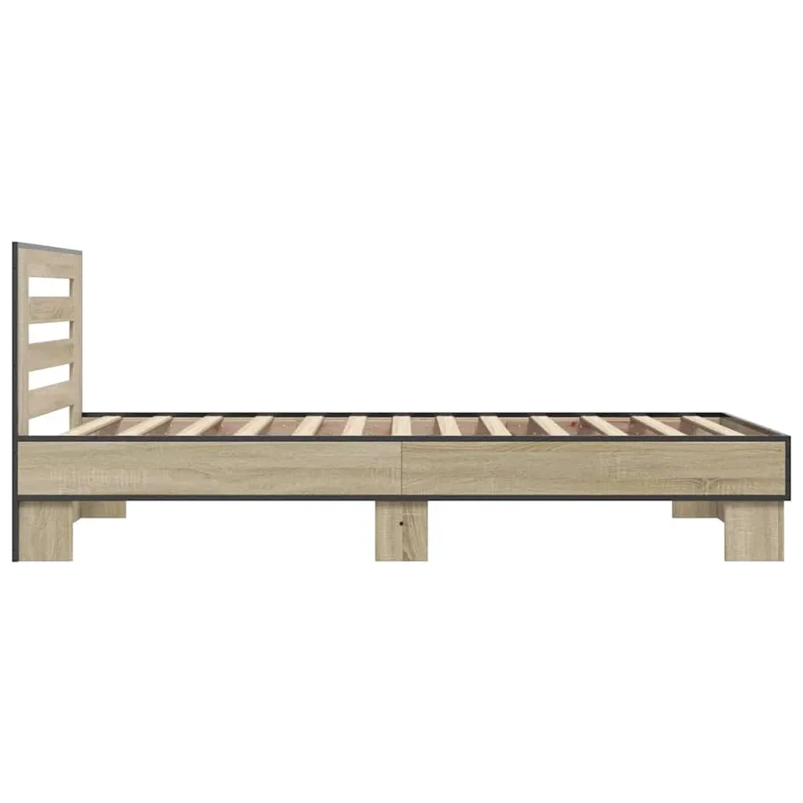 Cadre de lit sans matelas chêne sonoma 75x190 cm - 5