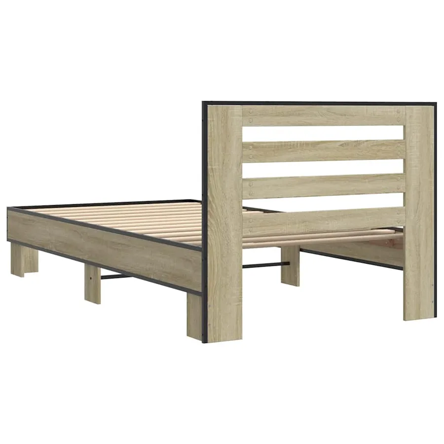 Cadre de lit sans matelas chêne sonoma 75x190 cm - 6