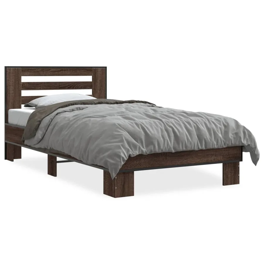 Cadre de lit sans matelas chêne marron 100x200 cm - 2