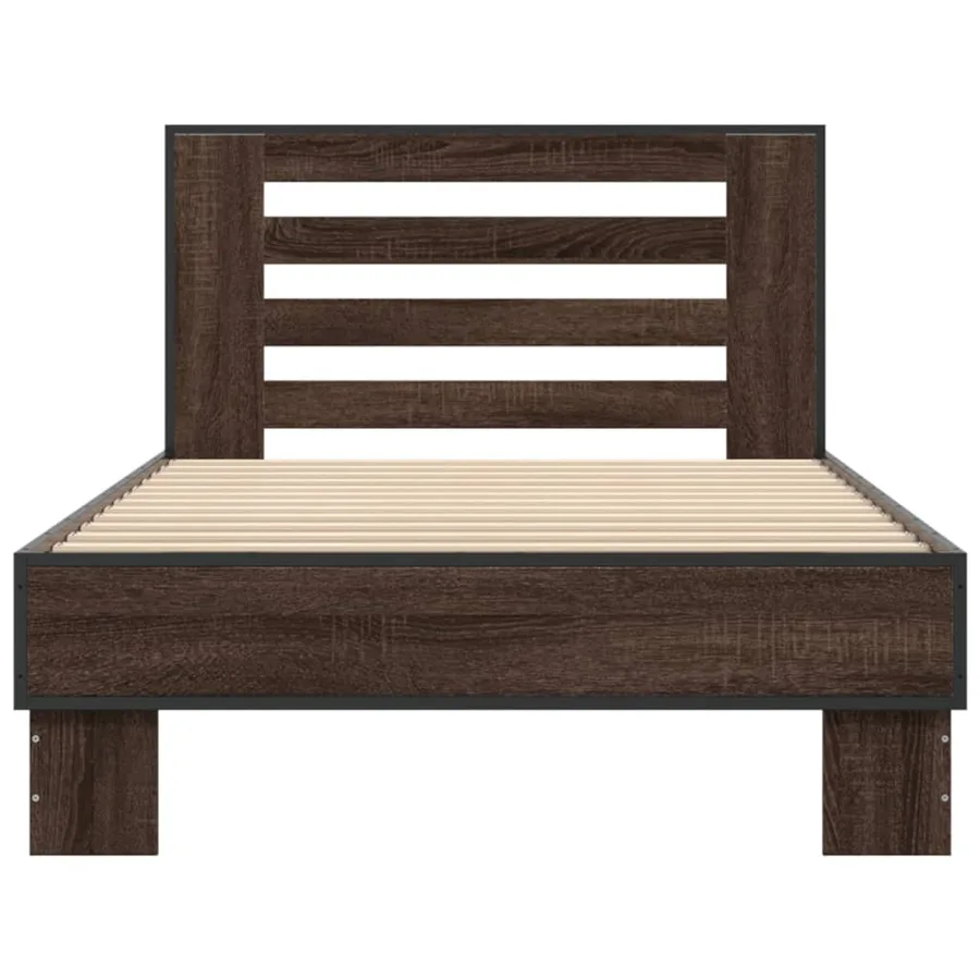 Cadre de lit sans matelas chêne marron 100x200 cm - 4