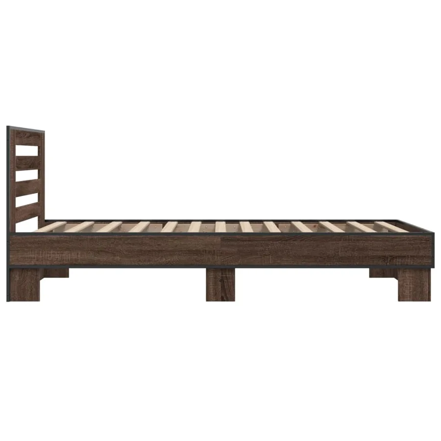 Cadre de lit sans matelas chêne marron 100x200 cm - 5