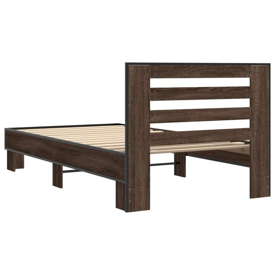 Cadre de lit sans matelas chêne marron 100x200 cm - 6