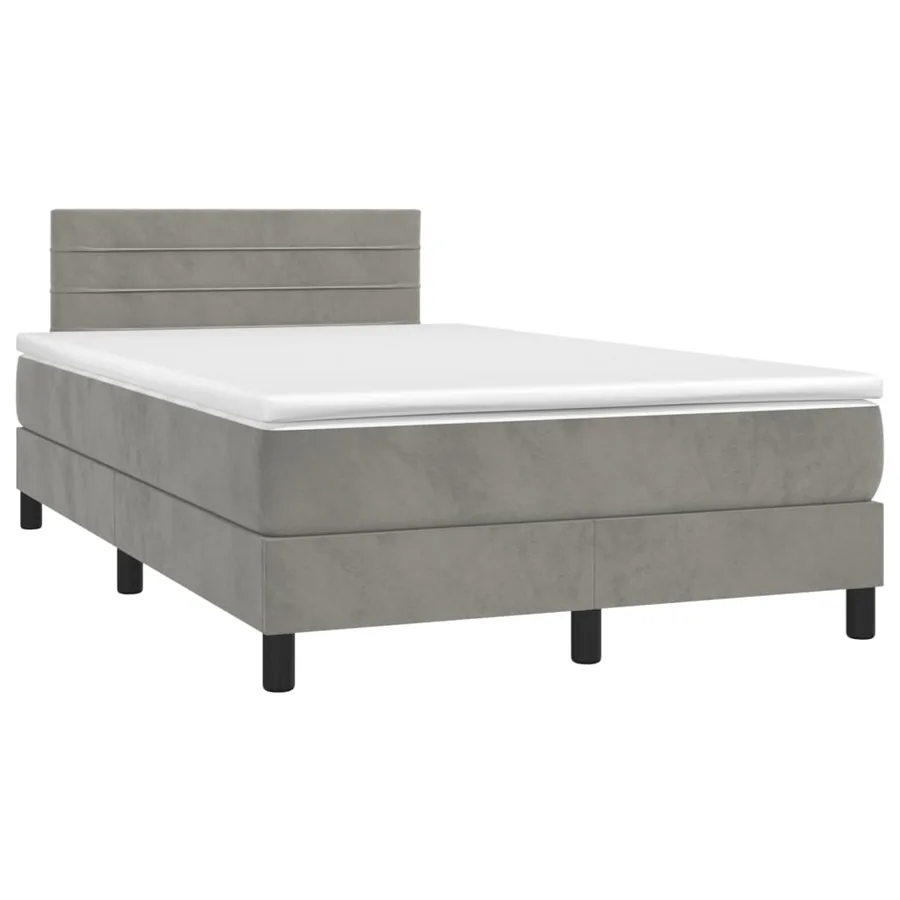 Sommier à lattes de lit avec matelas LED Gris clair 120x200 cm - 3