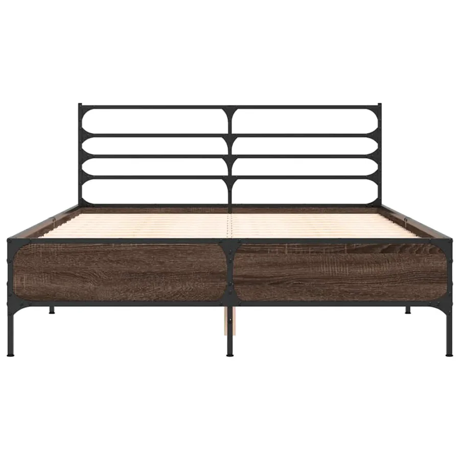 Cadre de lit sans matelas chêne marron 120x200 cm - 4