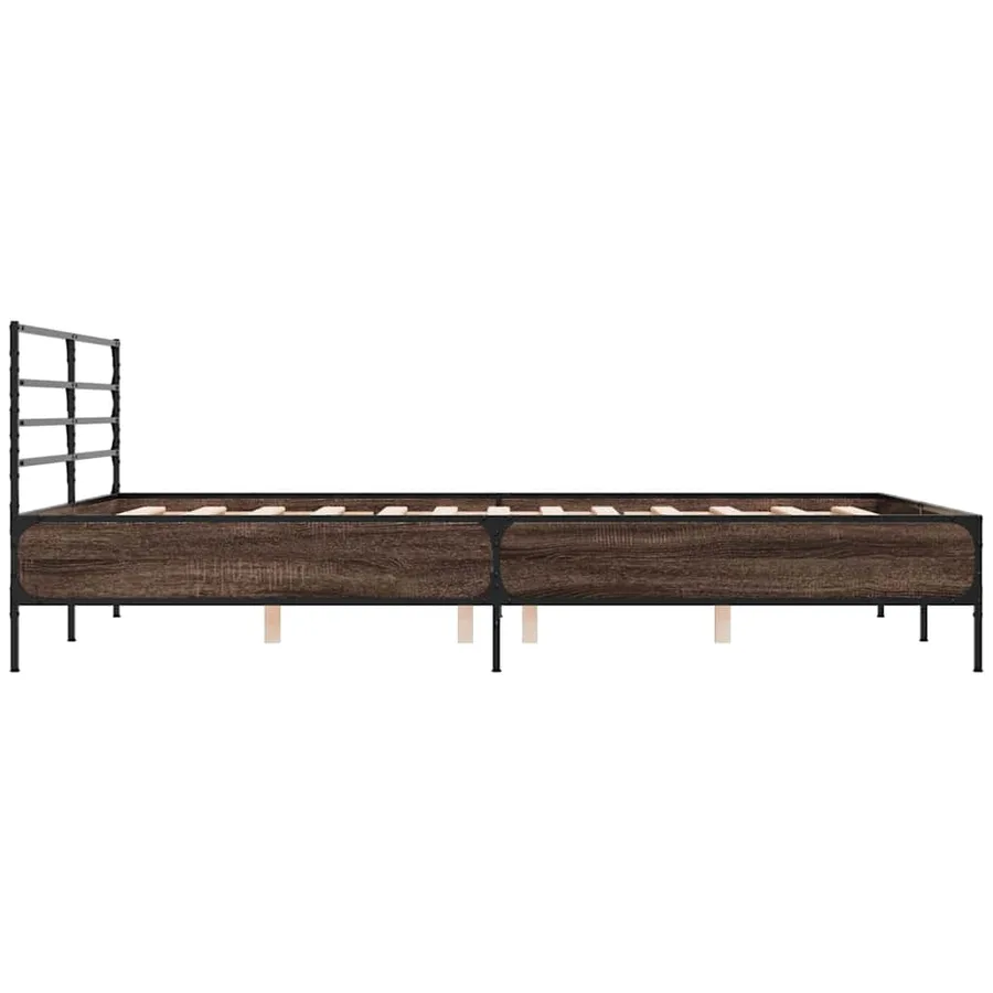 Cadre de lit sans matelas chêne marron 120x200 cm - 5