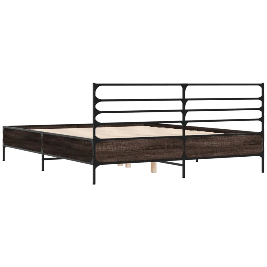 Cadre de lit sans matelas chêne marron 120x200 cm - 6