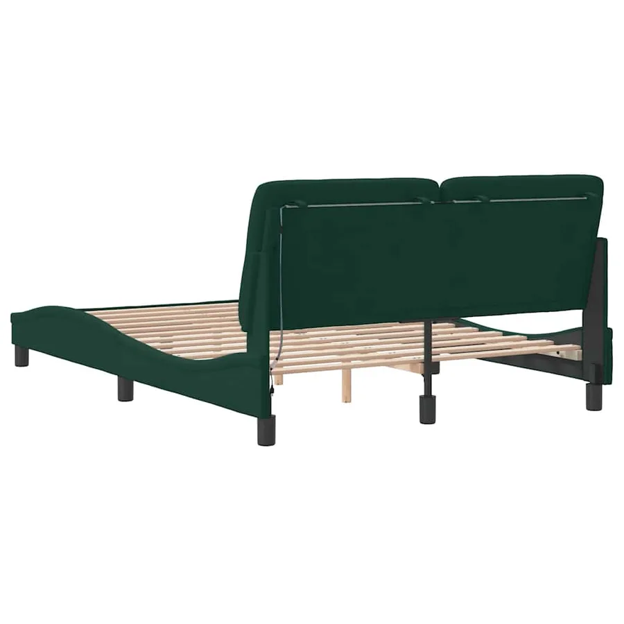 Cadre de lit avec LED sans matelas vert foncé 120x200cm velours - 8