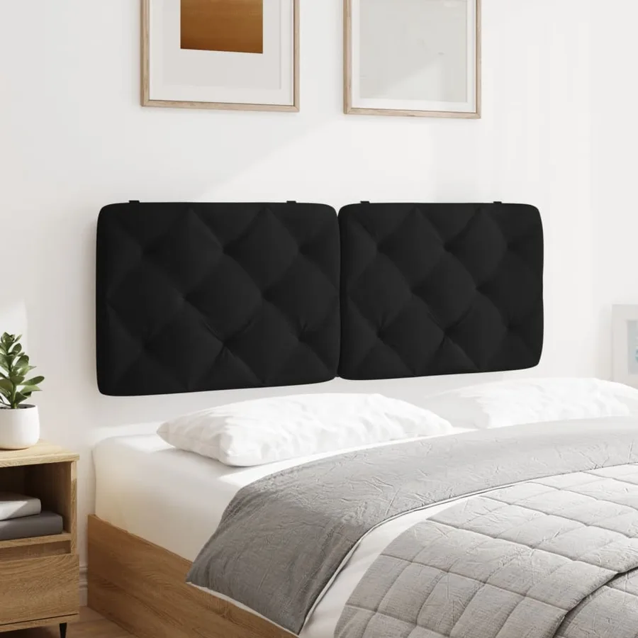 Coussin de tête de lit noir 140 cm velours - 4