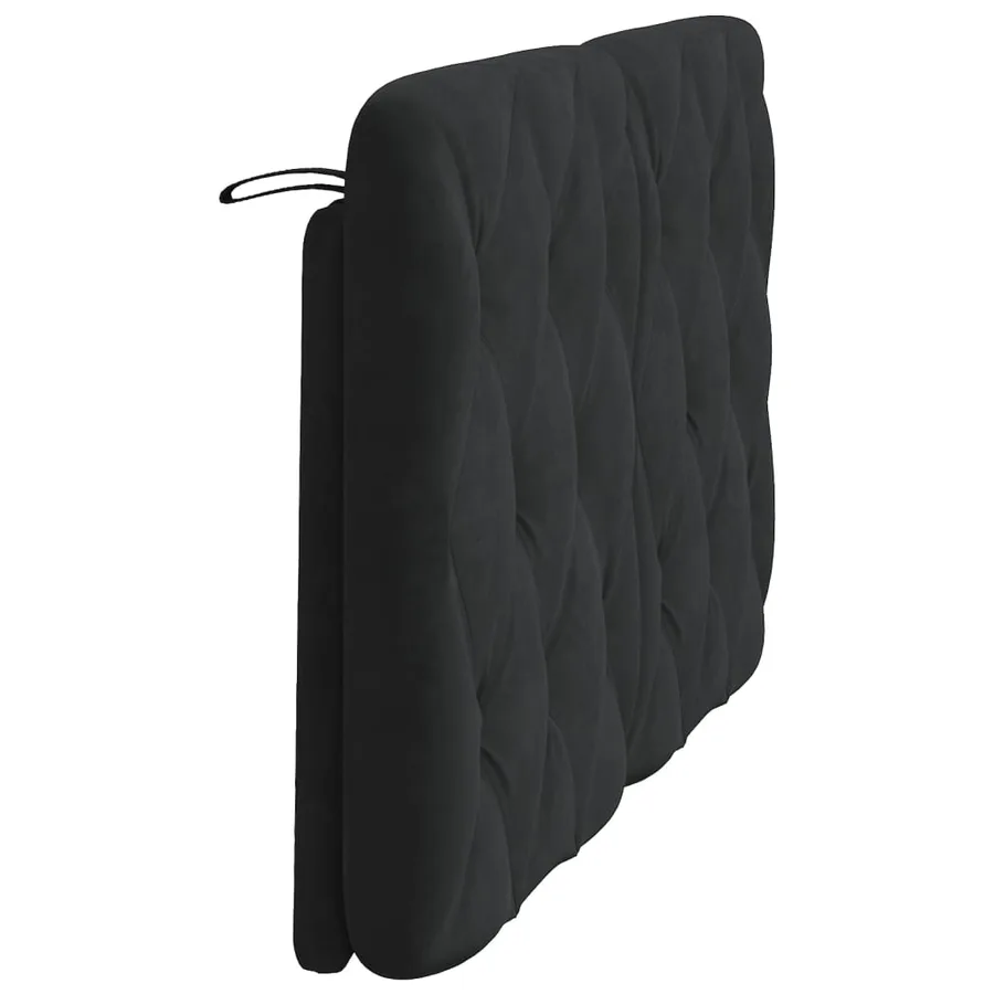 Coussin de tête de lit noir 140 cm velours - 6