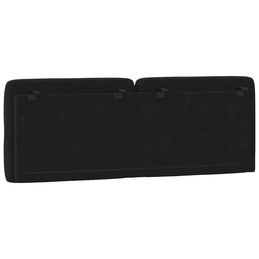 Coussin de tête de lit noir 140 cm velours - 7