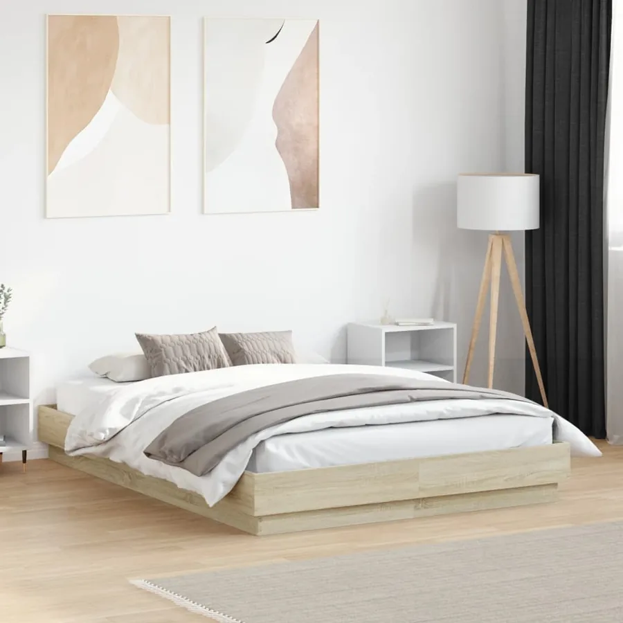 Cadre de lit sans matelas chêne sonoma 120x190 cm