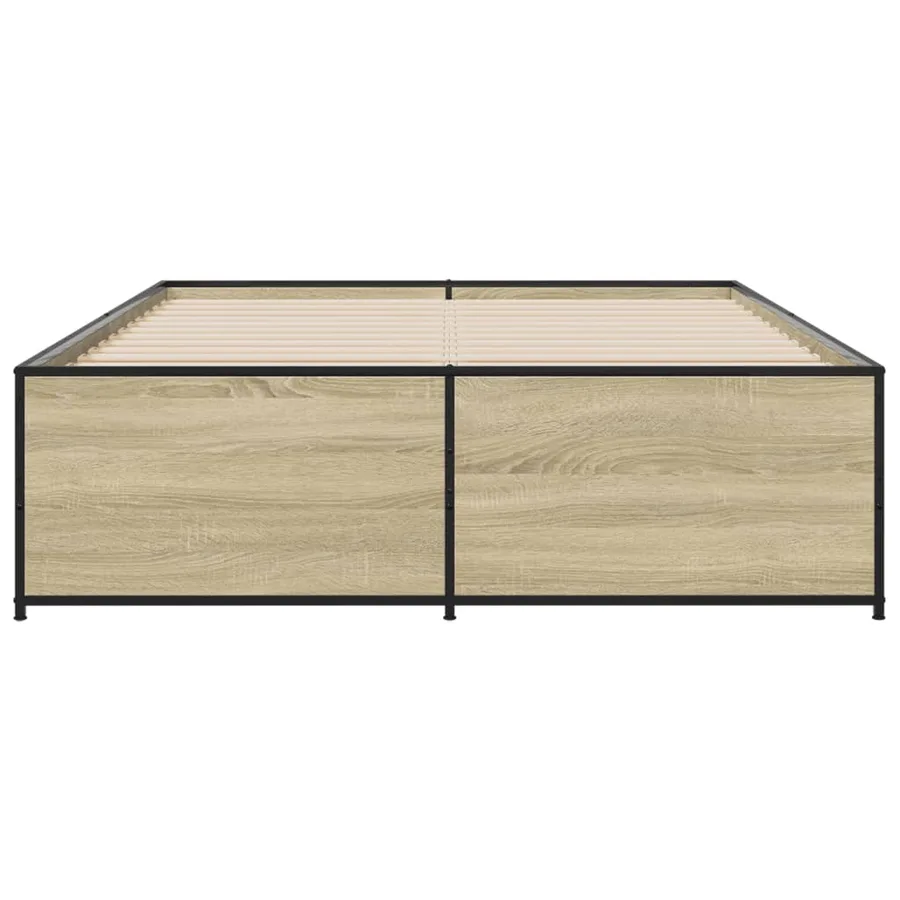 Cadre de lit sans matelas chêne sonoma 135x190 cm - 4