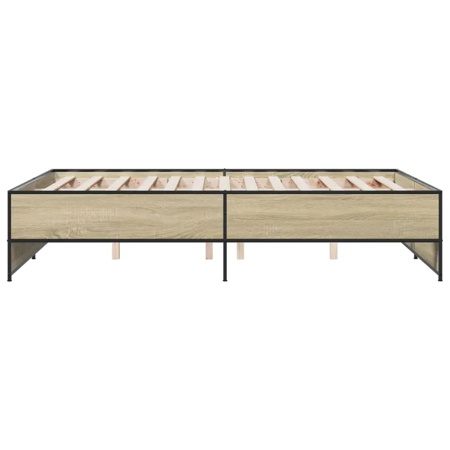 Cadre de lit sans matelas chêne sonoma 135x190 cm - 5