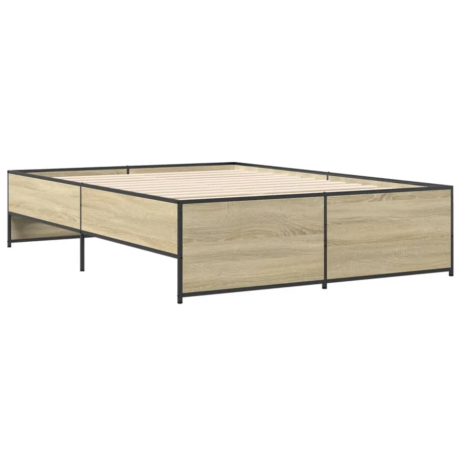 Cadre de lit sans matelas chêne sonoma 135x190 cm - 6