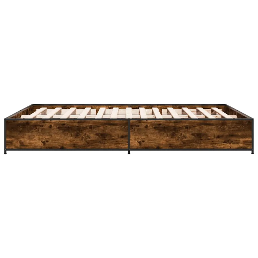 Cadre de lit sans matelas chêne fumé 135x190 cm - 5