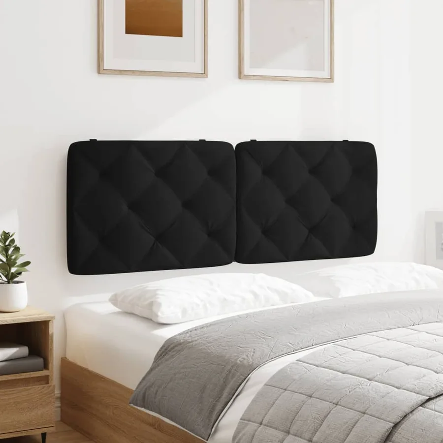 Coussin de tête de lit noir 120 cm velours - 4