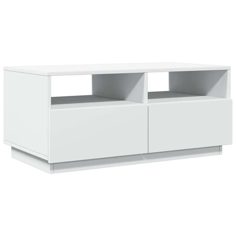 Table basse avec lumières LED blanc 90x49x40 cm - 3