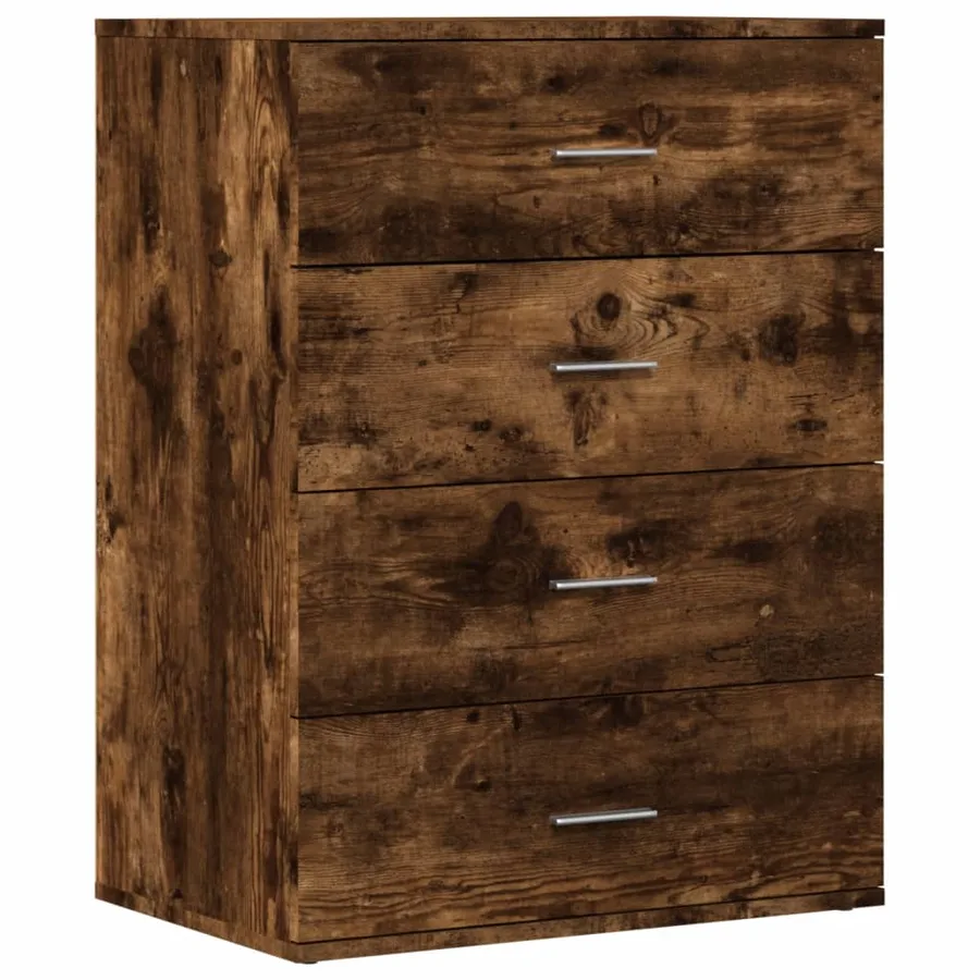 Buffets 2 pcs chêne fumé 60x39x80 cm bois d'ingénierie - 4