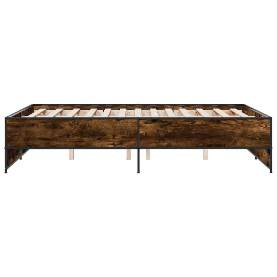 Cadre de lit sans matelas chêne fumé 140x190 cm - 5