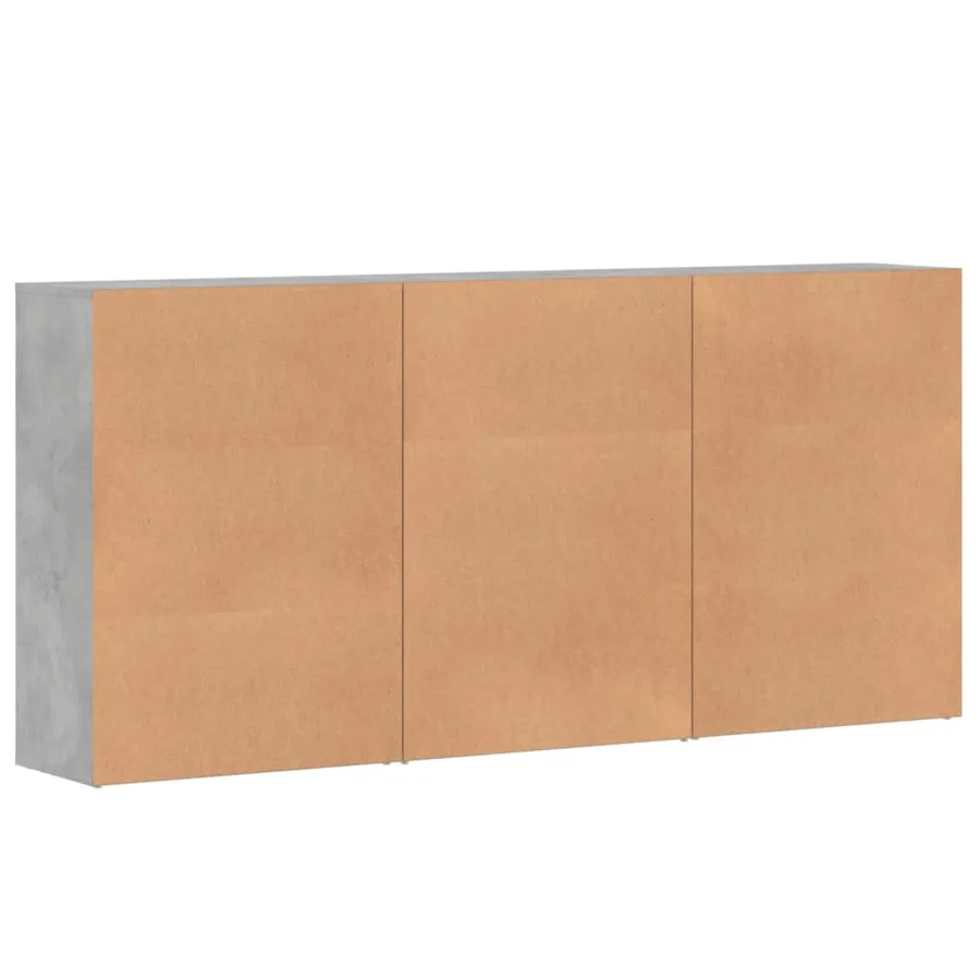Buffets 3 pcs gris béton 60x31x84 cm bois d'ingénierie - 6