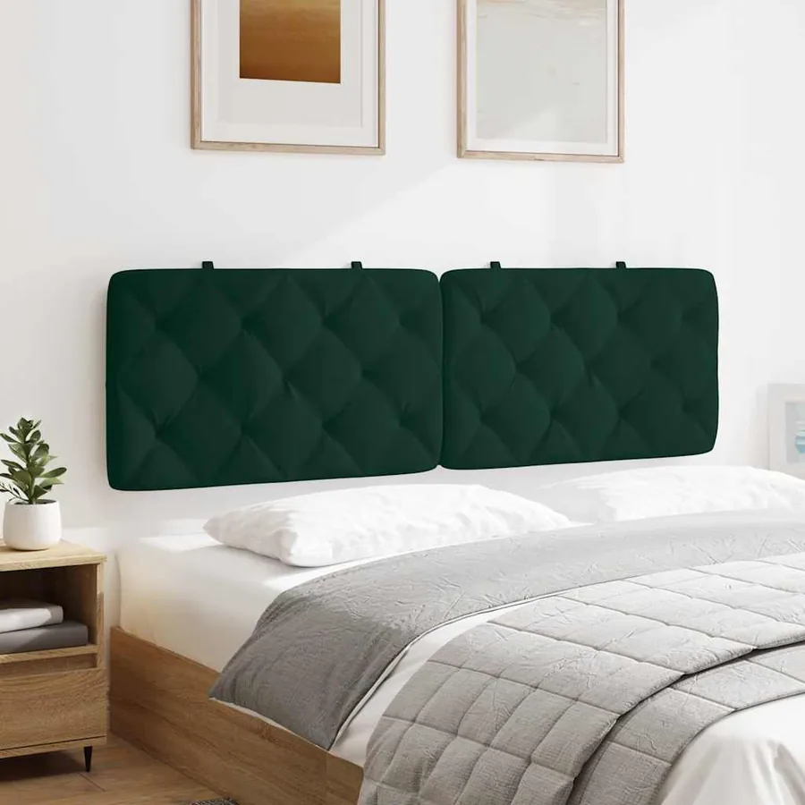 Coussin de tête de lit vert foncé 160 cm velours