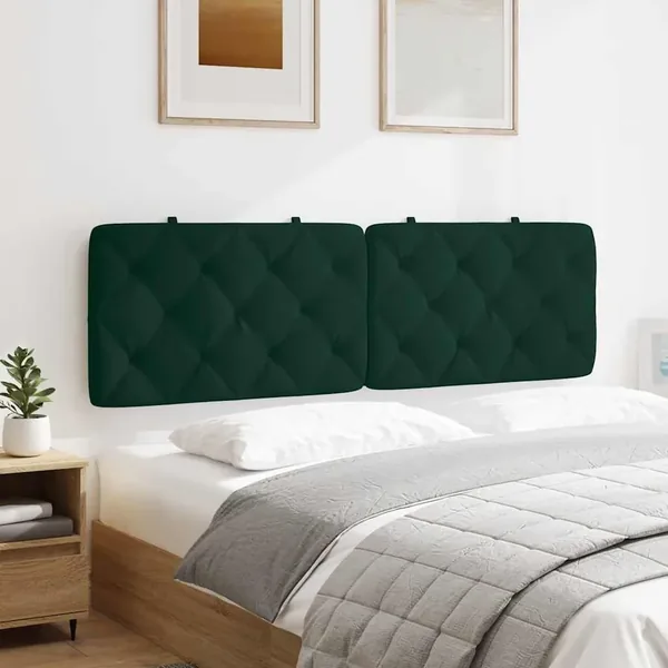 Coussin de tête de lit vert foncé 160 cm velours