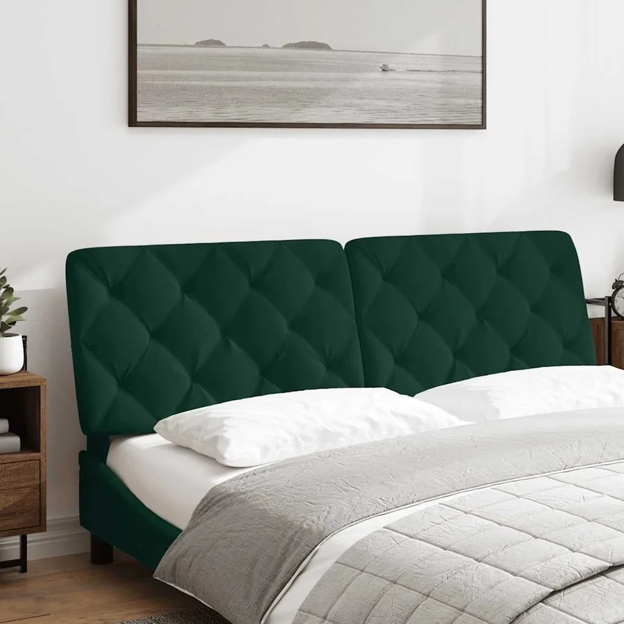 Coussin de tête de lit vert foncé 160 cm velours - 3