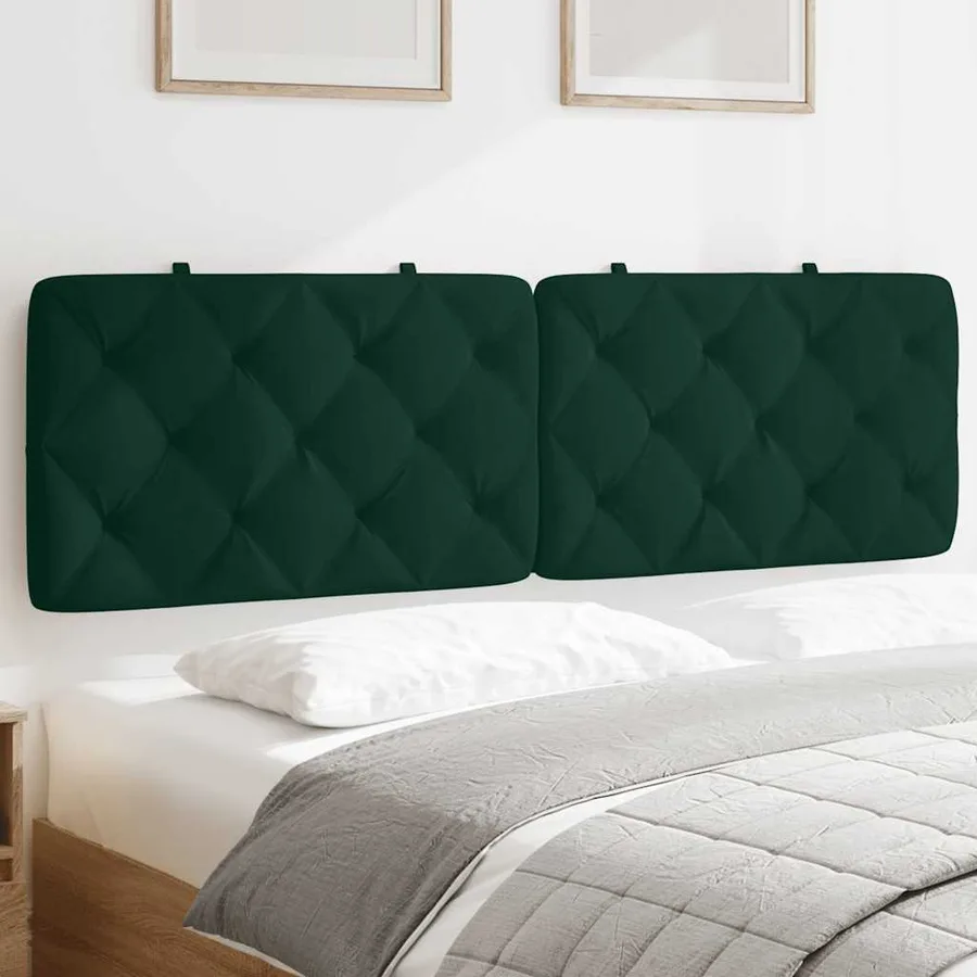 Coussin de tête de lit vert foncé 160 cm velours - 4