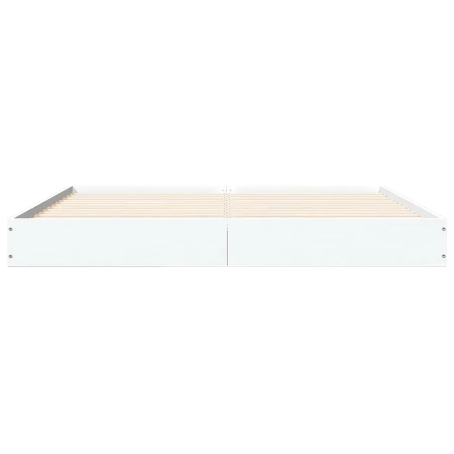Cadre de lit sans matelas blanc 150x200 cm bois d'ingénierie - 4