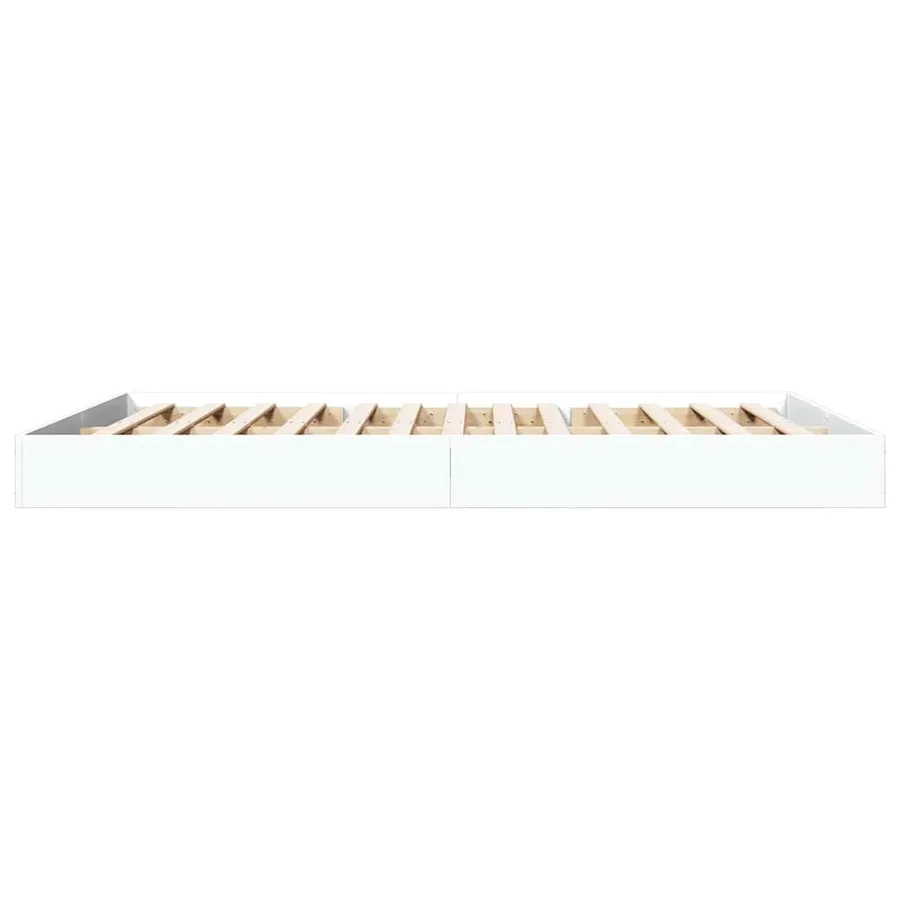 Cadre de lit sans matelas blanc 150x200 cm bois d'ingénierie - 5