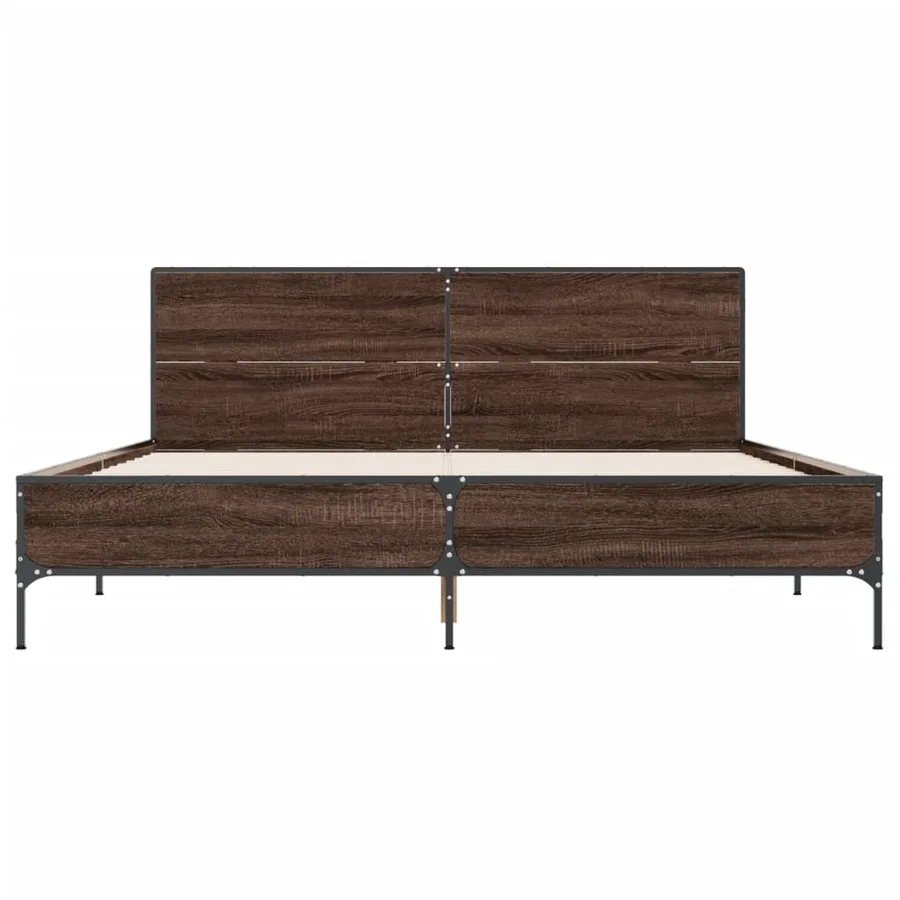 Cadre de lit sans matelas chêne marron 140x190 cm - 4