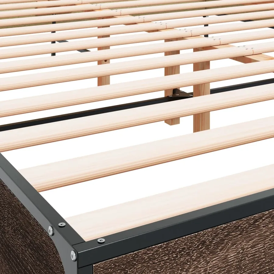 Cadre de lit sans matelas chêne marron 140x190 cm - 7