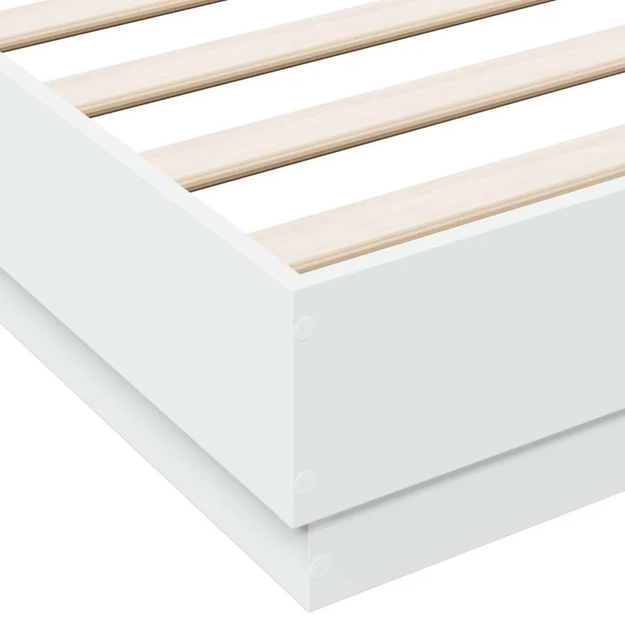 Cadre de lit sans matelas blanc 120x190 cm - 6